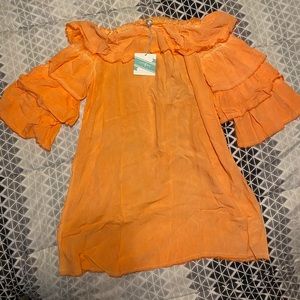 Bright Orange Ruffle Dress